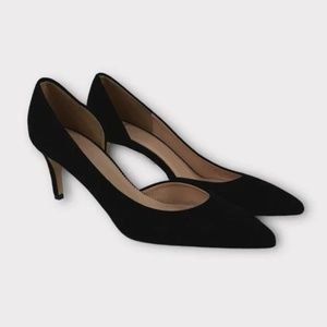 J.Crew Lucie D'Orsay Black Suede Pumps Size 8